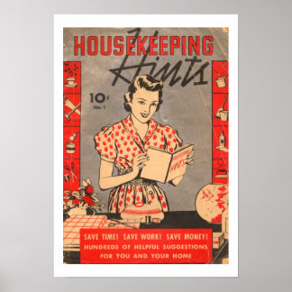 Retro Vintage Housekeeping Hinweisen Art Print Pos Poster