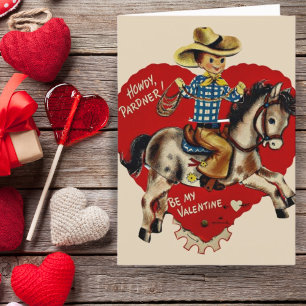 Retro Vintage Howdy Pardner individuelles Valentin Feiertagskarte