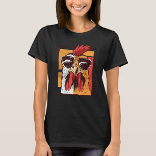 Retro Vintage Huhn Cooler Hahn mit Sonnenbrille T-Shirt