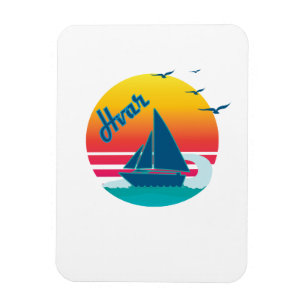 Retro Vintage Hvar Sonnenuntergang, #Hvar Magnet