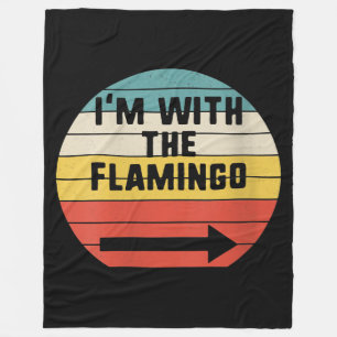 Retro Vintage Ich bin mit dem Flamingo Flamingo Fleecedecke