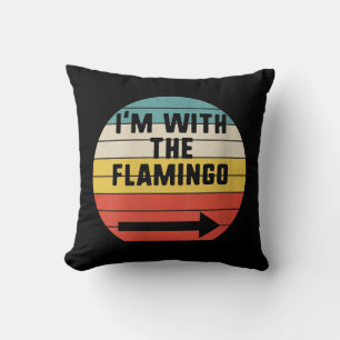 Retro Vintage Ich bin mit dem Flamingo Flamingo Kissen