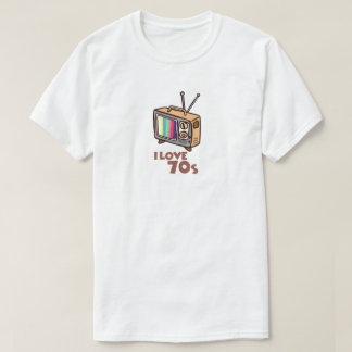 Retro Vintage Ich liebe 70er TV Illustration T-Shirt