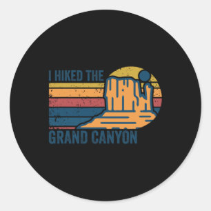 Retro Vintage Ich wanderte durch den Grand Canyon  Runder Aufkleber
