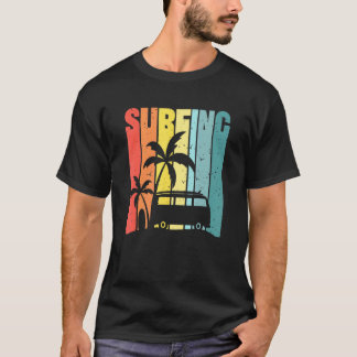 Retro Vintage Insel Palm Tree Surfbrett Van Va T-Shirt