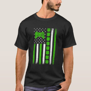 Retro Vintage Irisch Usa Flagge Sport Videospiel S T-Shirt