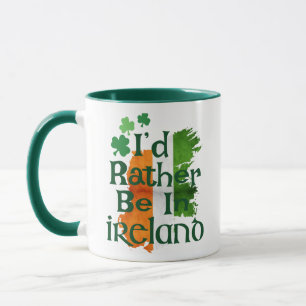 Retro Vintage irische Flag-Tasse, Irland Druckkaff Tasse