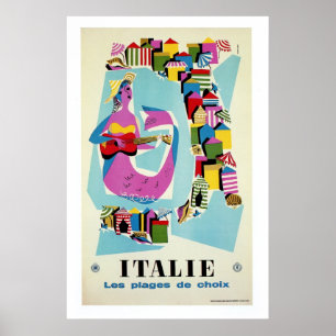 Retro Vintage Italien Italienische Reise Werbung Poster