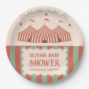 Retro-Vintage-Jahrmarkt-Zirkus-Baby-Party Pappteller