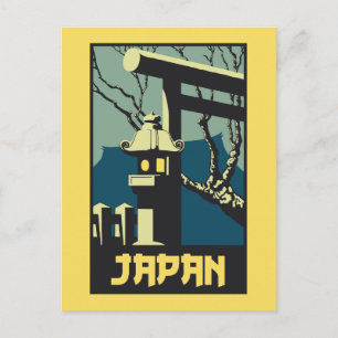 Retro-Vintage japanische Reisewerbung Postkarte