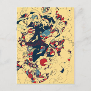 Retro Vintage japanische Rose Sailor Graphic Art Postkarte