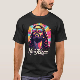 Retro Vintage Jesus Christlich Er Ist Rizzin Jesus T-Shirt