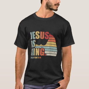 Retro Vintage Jesus ist König Bibel Schrift Zitat T-Shirt