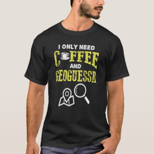 Retro Vintage Kaffee und Geoguessr Ort T-Shirt