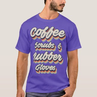 Retro-Vintage Kaffeekorbs Gummihandschuhe T-Shirt
