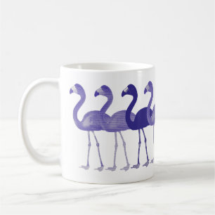 Retro-Vintage-Kaffeetasse mit lila Flamingos Tasse