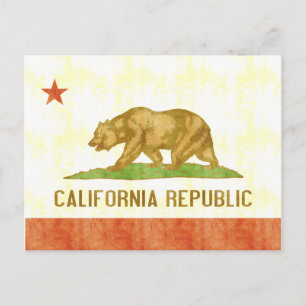 Retro-Vintage kalifornische Flagge Postkarte