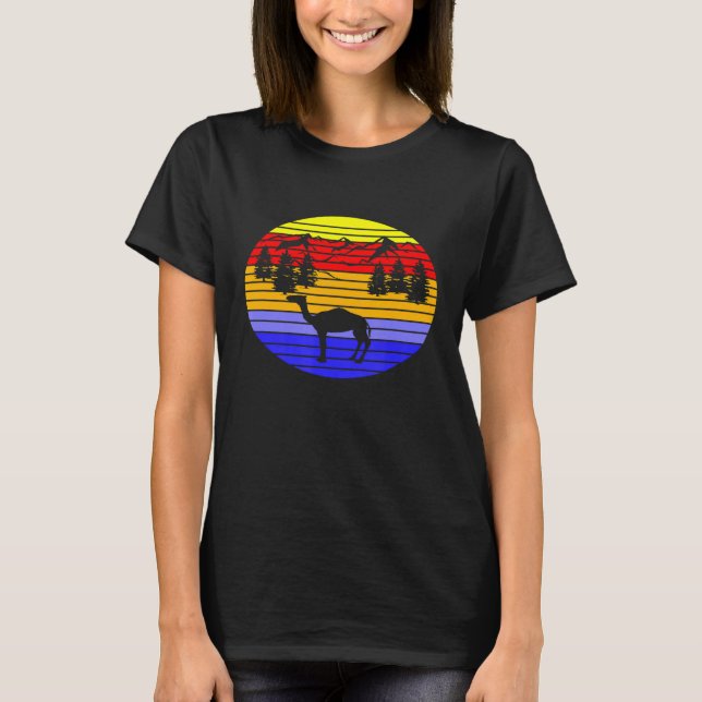 Retro Vintage Kamel Tier   T-Shirt (Vorderseite)