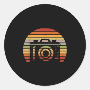 Retro Vintage Kamera Bild Kameramann Fotografie Runder Aufkleber