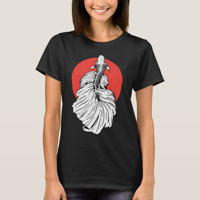 Retro Vintage Kampffisch T-Shirt (Vorderseite)