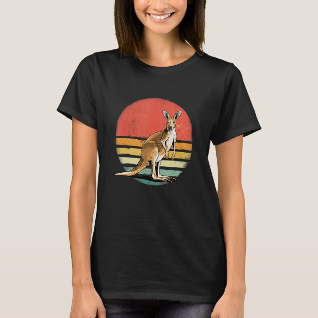 Retro Vintage Kangaroo Australia Animal Zookeeper  T-Shirt (Vorderseite)