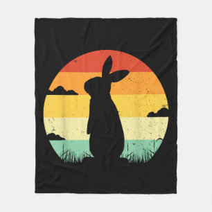 Retro Vintage Kaninchen 80er Stil Hasenliebhaber Fleecedecke