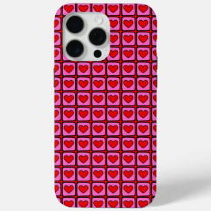 Retro Vintage kariertes Herz Y2K Muster Case-Mate iPhone Hülle