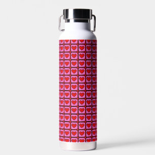 Retro Vintage kariertes Herz Y2K Muster Trinkflasche