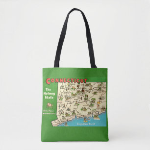 Retro, Vintage-Karte von Connecticut