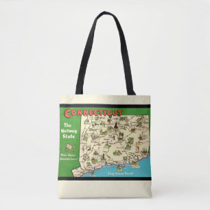 Retro, Vintage-Karte von Connecticut