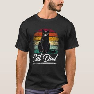 Retro Vintage Katze Papa Daddy schwarze Katzenlieb T-Shirt
