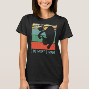 Retro Vintage Katze tun, was ich Katze Gewollt hab T-Shirt