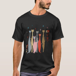 Retro Vintage Katzen aus der Mitte des Jahrhundert T-Shirt