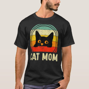 Retro Vintage Katzenmutter Schwarzes Kätzchen Kitt T-Shirt