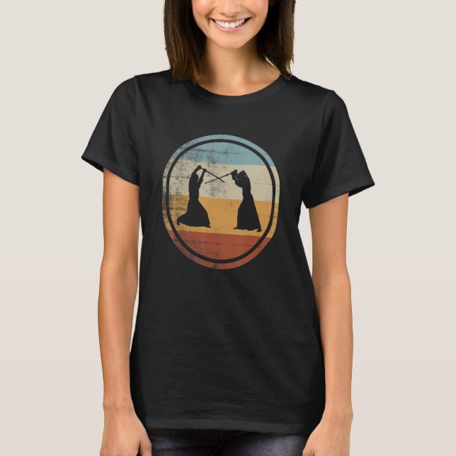 Retro Vintage Kendo Fighter Training Kendo T-Shirt (Vorderseite)