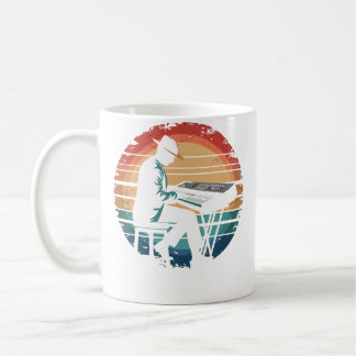 Retro Vintage Keyboardspieler Sonnenuntergang Musi Kaffeetasse