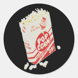 Retro Vintage Kino Popcorn Runder Aufkleber