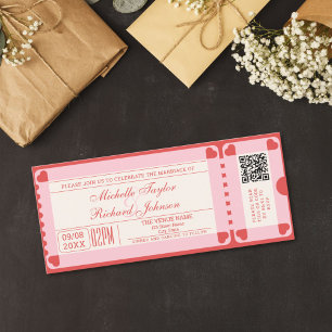 Retro Vintage Kinokarte mit RSVP QR Code Einladung