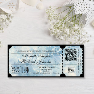 Retro-Vintage-Kinokarte mit RSVP-QR-Code Einladung