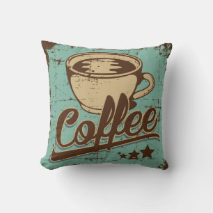 Retro Vintage Klassik Kaffee Olive Grün Kissen