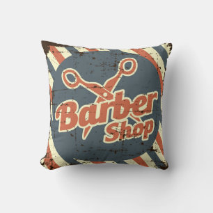 Retro Vintage Klassiker Blaue Barbier Shop Kissen