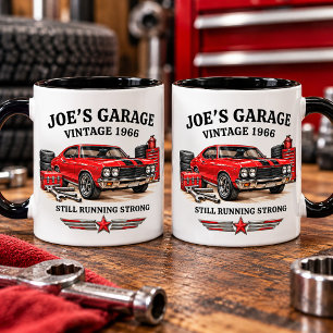 Retro Vintage Klassiker Garage Muscle Car Racing Zweifarbige Tasse