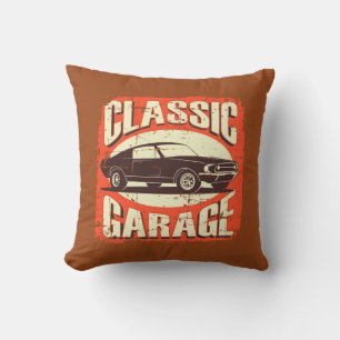 Retro Vintage Klassiker Garage Orange Kissen