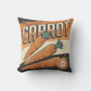 Retro Vintage Klassiker Grunge Gemüse Karotte Kissen
