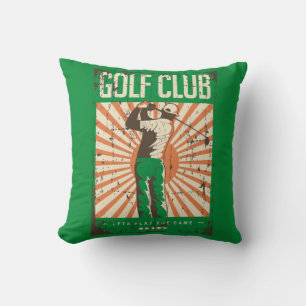 Retro Vintage Klassischer Grunge Grün Golfer Kissen