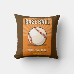 Retro Vintage Klassischer Grunge Orange Baseball Kissen