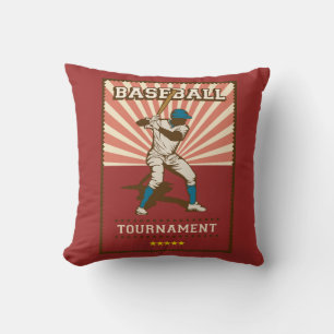Retro Vintage Klassischer roter Baseball-Champion Kissen