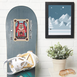 Retro Vintage Krampus und das Alte, Dunkle Weihnac Aufkleber