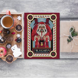 Retro Vintage Krampus und das Alte, Dunkle Weihnac Magnetkarte<br><div class="desc">Dieses weihnachtliche Folklore-Design besticht durch einen altmodischen Krampus,  der als Weihnachtsmann verkleidet ist. Dieses rote und cremefarbene Design sagt: "Der Krampus und das alte,  dunkle Weihnachten. Wurzeln und Wiedergeburt." Ein tolles Design für alle,  die Weihnachtsfolklore,  Krampus und Krampus in einem Santa Anzug Lieben.</div>