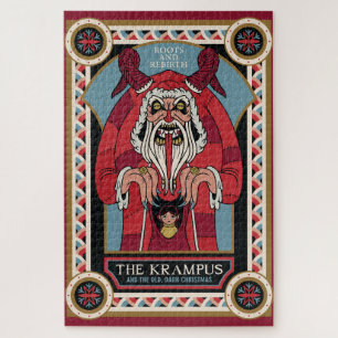 Retro Vintage Krampus und das Alte, Dunkle Weihnac Puzzle